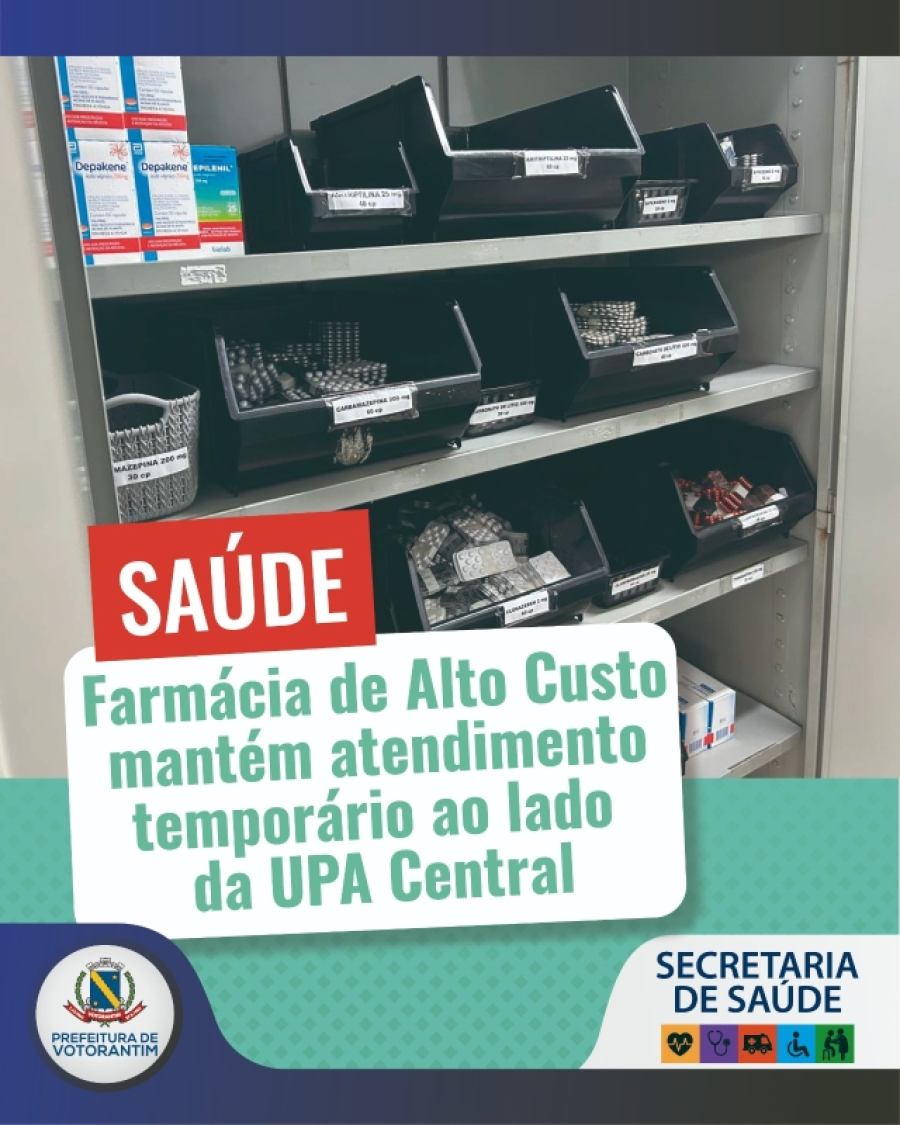 Farmácia de Alto Custo mantém atendimento temporário ao lado da UPA Central