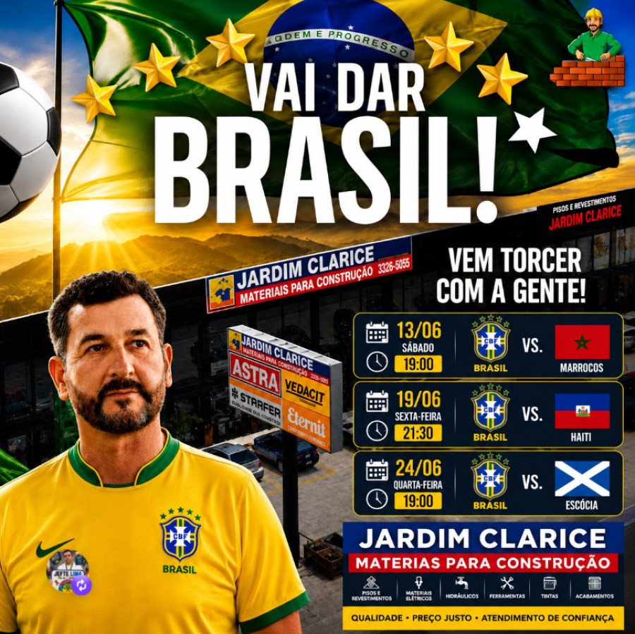  Telão na Loja de Materiais Clarice e pagode para assistir o jogo da seleção