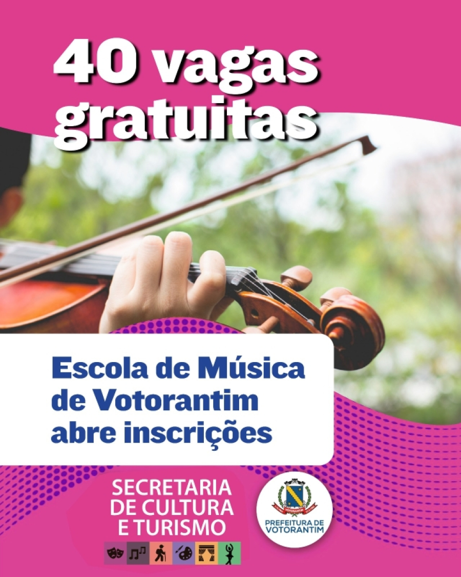 Escola de Música de Votorantim abre inscrições para 40 vagas gratuitas